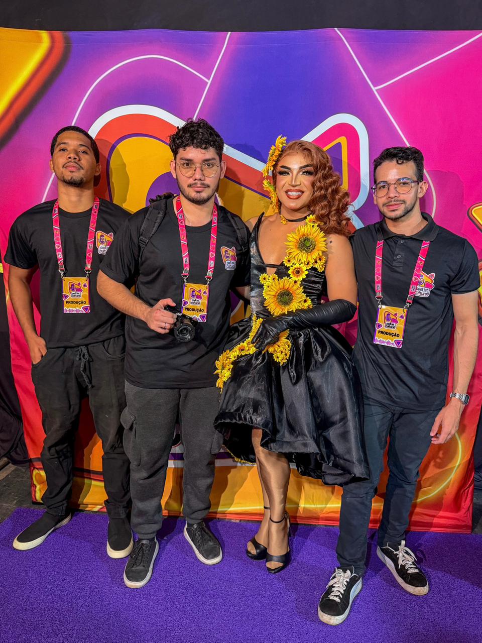 Equipe de produção da Podlist Cultural com Sheron Lumynes