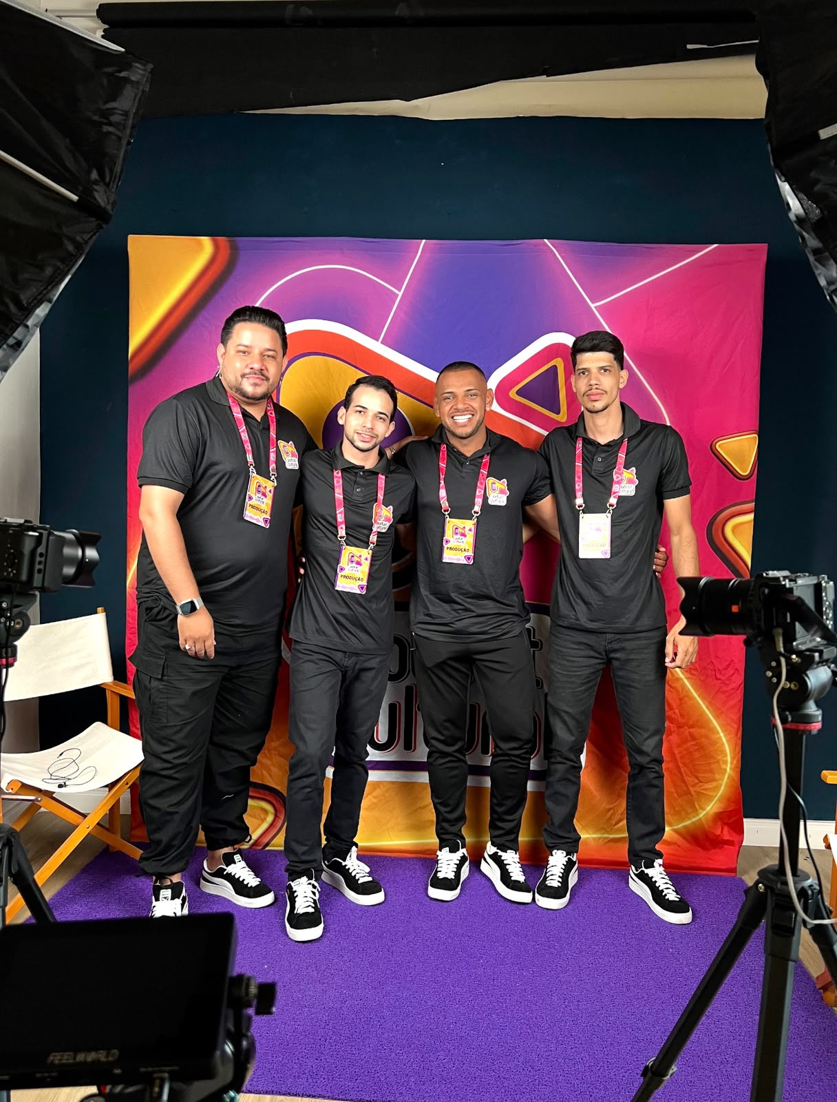 Equipe de produção da Podlist Cultural em estúdio